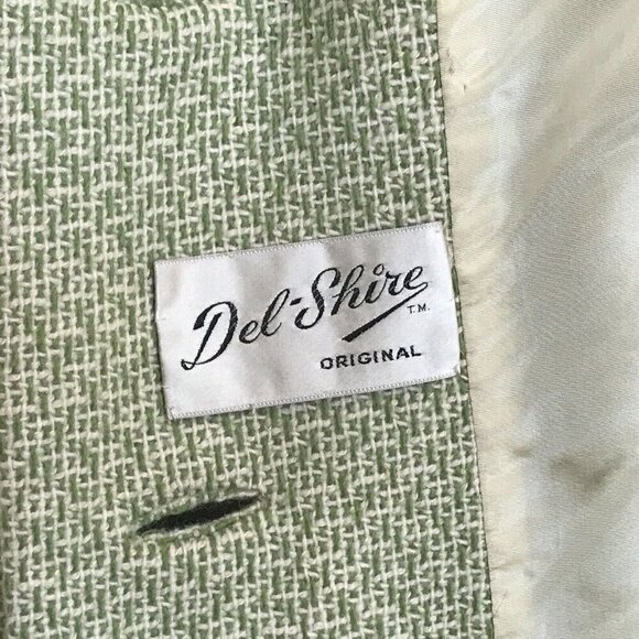 Vintage Higbee's USA Womens Tweed Overcoat Green White Long Coat Small ? Wool - Picture 4 of 12